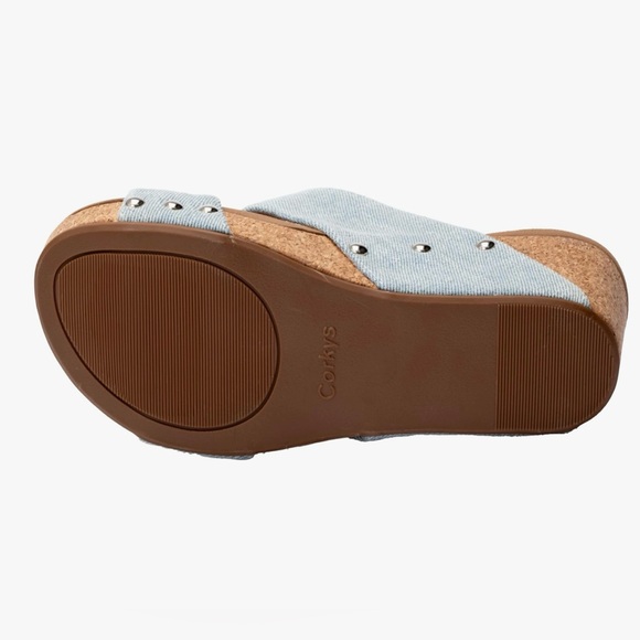 Corkys Denim Wedge Sandals New with box - Picture 4 of 6